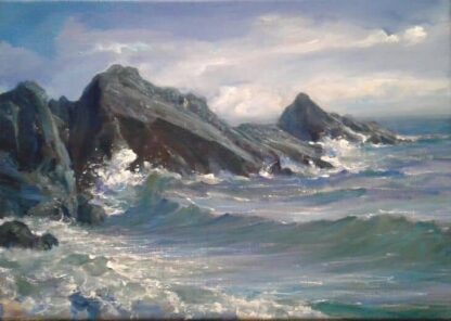 Irish seascape painting of Lough Foyle Donegal by Irish artist. Check out our large selection of paintings of famous places in Ireland